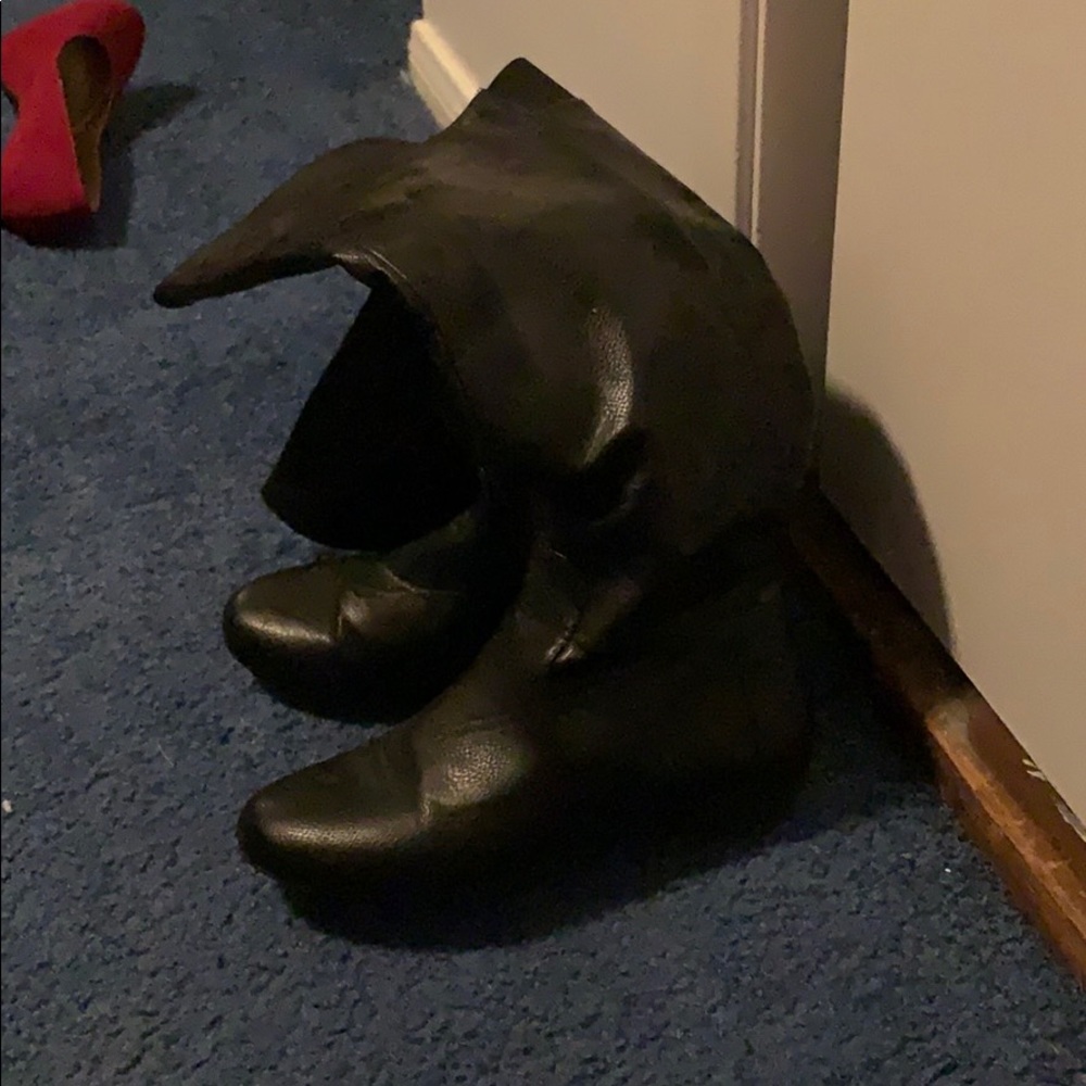 Black knee high boots